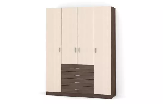 Шкаф распашной 4-х створчатый Рио-4.9 с 4 ящиками (Баронс)