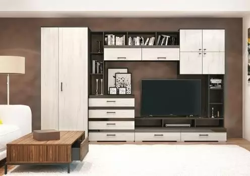 Стенка Коста со светлыми фасадами (Горизонт)