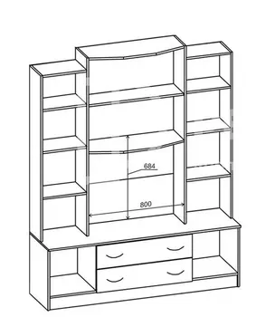 Стенка Макарена-3 МС-1.6 МДФ (Регион 058)
