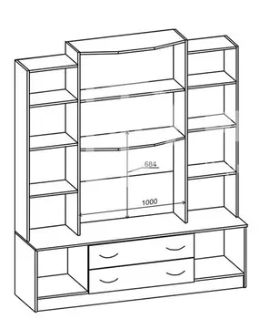 Стенка Макарена-3 МС-1.8 МДФ (Регион 058)