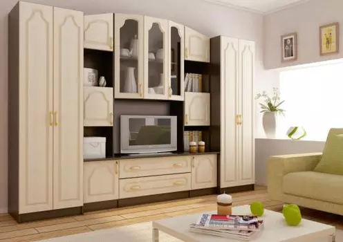 Стенка Макарена с МДФ-фасадами (Горизонт)