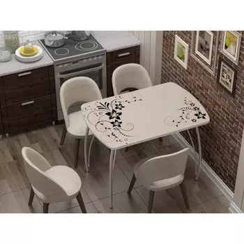 Стол кухонный бочонок с фотопечатью Индиго (Регион 058)