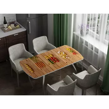 Стол кухонный раздвижной с фотопечатью Овощи (Регион 058)