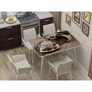 Стол нераздвижной с фотопечатью Кофе (Регион 058)