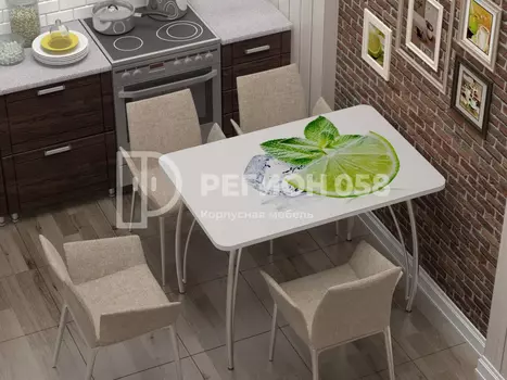 Стол нераздвижной с фотопечатью Лайм (Регион 058)