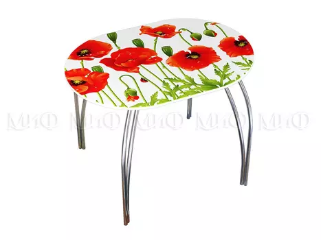 Стол овальный обеденный с фотопечатью (Миф)