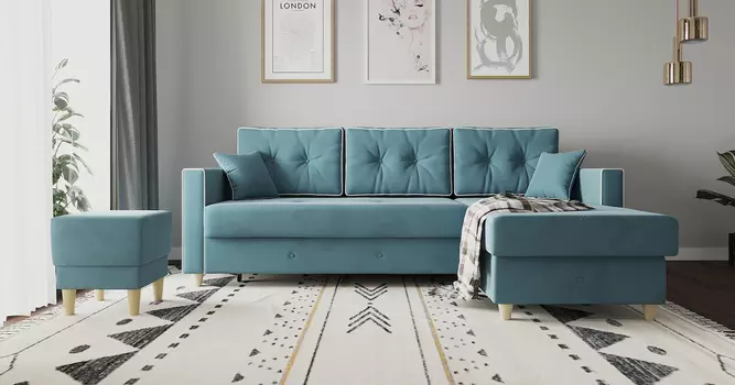 Угловой диван-кровать с оттоманкой Айрин (Ник)