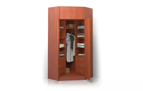 Угловой шкаф ALISA-13 с распашными дверцами и антресолью (Баронс)