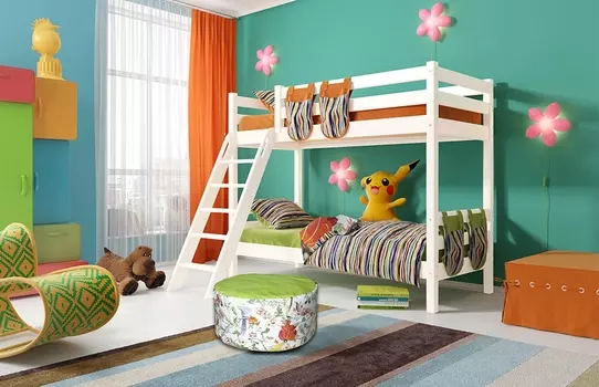 Вариант 10 Двухъярусная кровать СОНЯ с наклонной лестницей МБГ