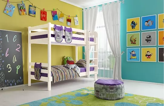 Вариант 9 Двухъярусная кровать СОНЯ с прямой лестницей МБГ