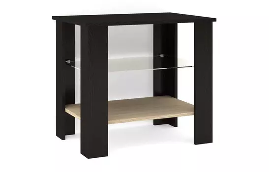 Журнальный столик Джокер-4 с прямоугольной столешницей и стеклянной полкой (Баронс)