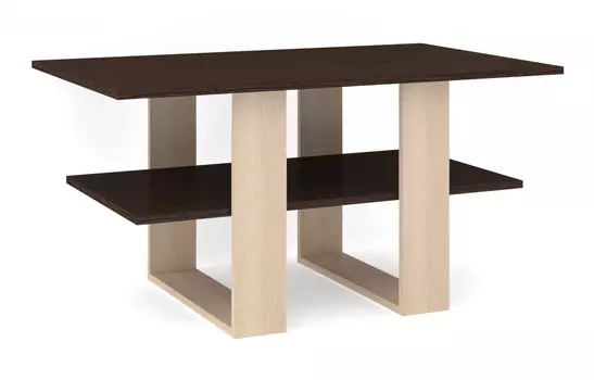 Журнальный столик Лабиринт 3 с прямоугольной столешницей и полкой (Баронс)