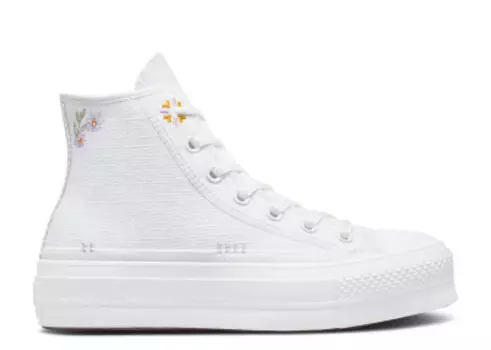 All Star Lift Platform High Autumn Embroidery White
