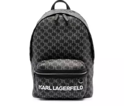 Monogram-print backpack
