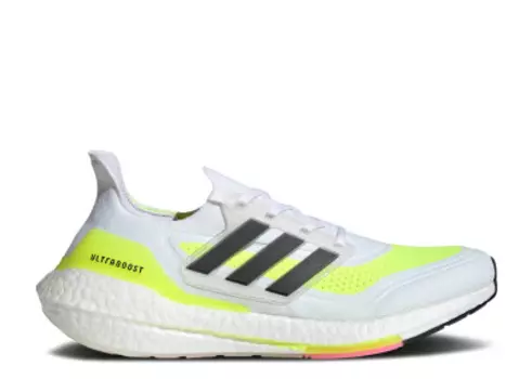 Ultra Boost 21 White Solar Yellow