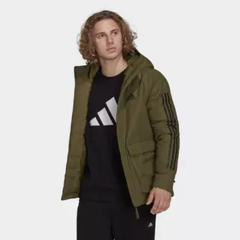 Utilitas 3-Stripes Hooded Jacket Khaki