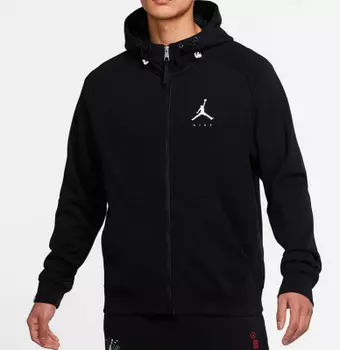 Zip Jump Man Crew Hoodie Black