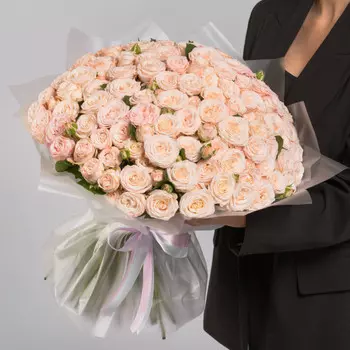 101 Кустовая Пионовидная Кремовая Роза (50 см.)