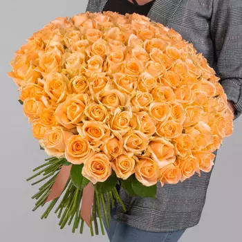 101 Персиковая Роза (50 см.)