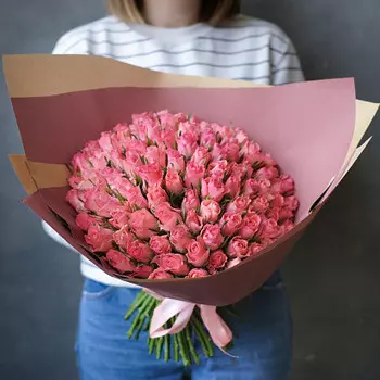 101 Розовая Роза (30-40 см.)