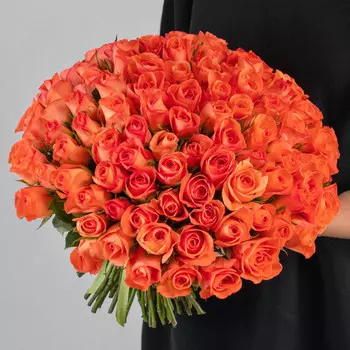 101 Ярко-Оранжевая Роза (30-40 см.)