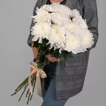 11 Белых Хризантем Бигуди