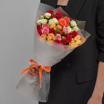 11 Кустовых Роз Микс (50 см.)