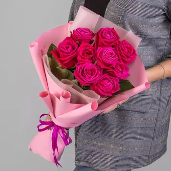 11 Малиновых Роз (50 см.)