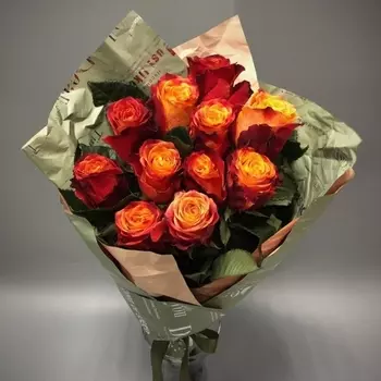 11 Оранжевых Роз (50 см.)