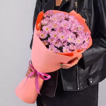 11 Розовых Кустовых Хризантем