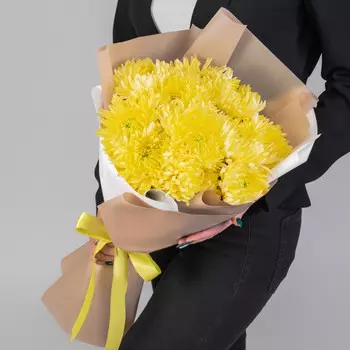 11 Желтых Игольчатых Хризантем