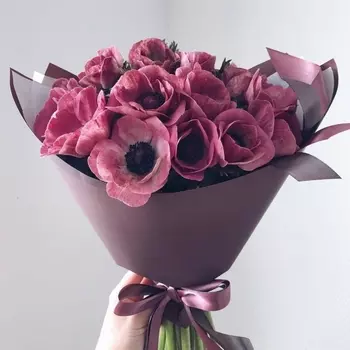 13 Розовых Анемонов