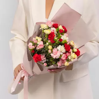 15 Кустовых Гвоздик Микс