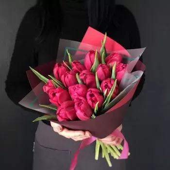 15 Малиновых Пионовидных Тюльпанов