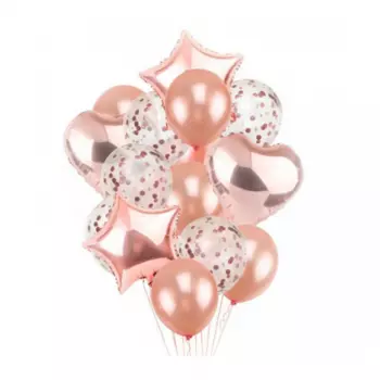 15 Пудровых Воздушных Шаров