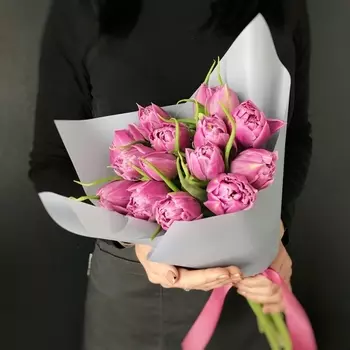 15 Розовых Пионовидных Тюльпанов