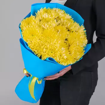 15 Желтых Игольчатых Хризантем