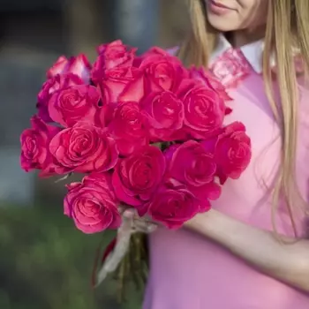 17 Малиновых Роз (50 см.)