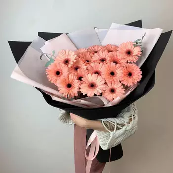 17 Розовых Гербер