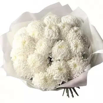 19 Белых Хризантем Бигуди