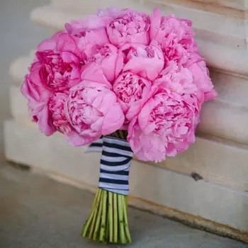 21 Малиновый Пион в букете невесты