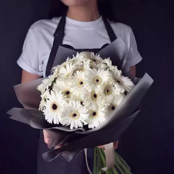 25 Белых Гербер