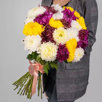 25 Хризантем Бигуди Микс