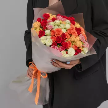 25 Кустовых Роз Микс (50 см.)