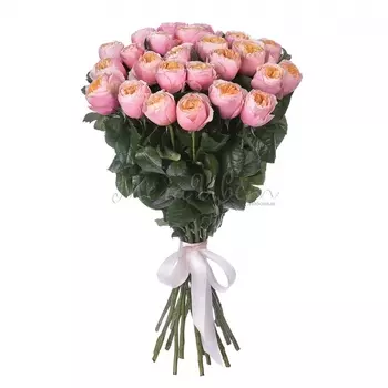25 Пионовидных Розовых Роз (60 см.)
