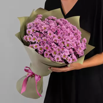 25 Розовых Сантини Ромашка