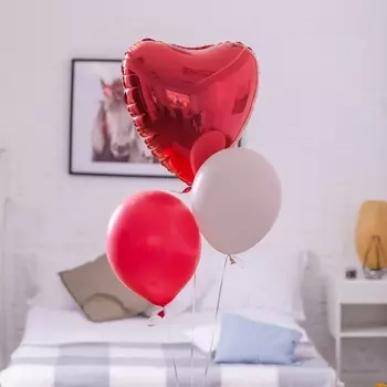 3 Воздушных Шара "Красное Сердце"