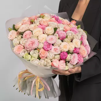 51 Кустовая Пионовидная Роза Микс (50 см.)