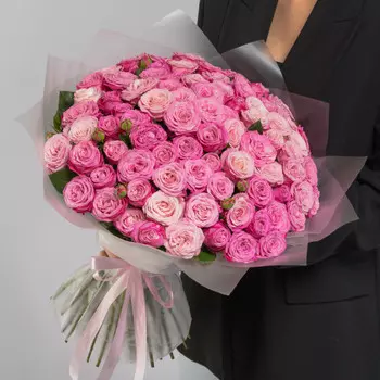 51 Кустовая Пионовидная Розовая Роза (50 см.)