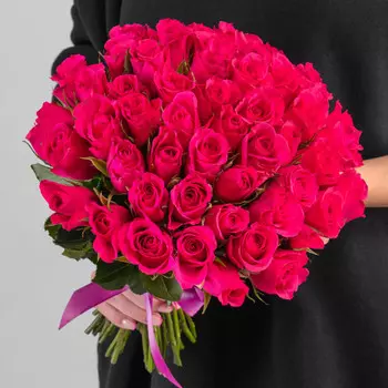 55 Малиновых Роз (30-40 см.)